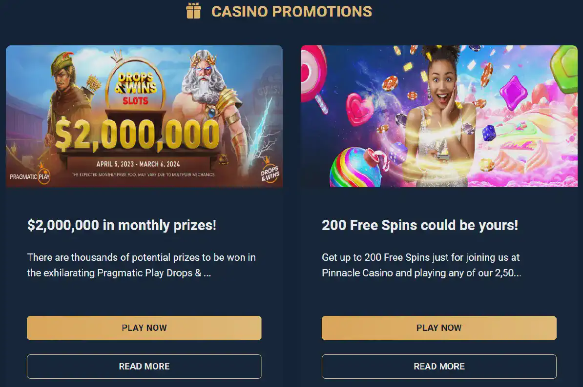 Pinnacle casino bonuses